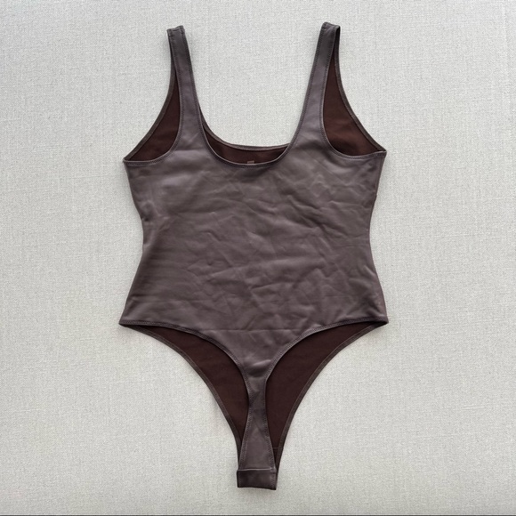 SKIMS Wet Jersey Tank Bodysuit in Brown - Picture 9 of 12